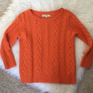 5 for $25 / LOFT Orange Chunky Cable Knit Sweater